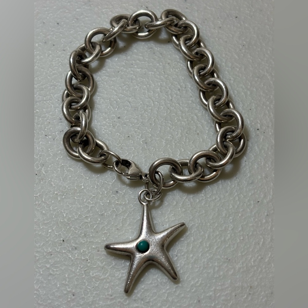 Tiffany’s & Co 925 sterling silver with star charm bracelet with lobster closure